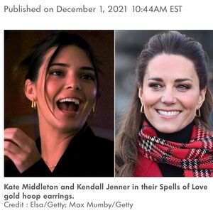 Spells of Love ‘Alia’ Yellow Gold Hoops ASO Catherine, Princess of Wales